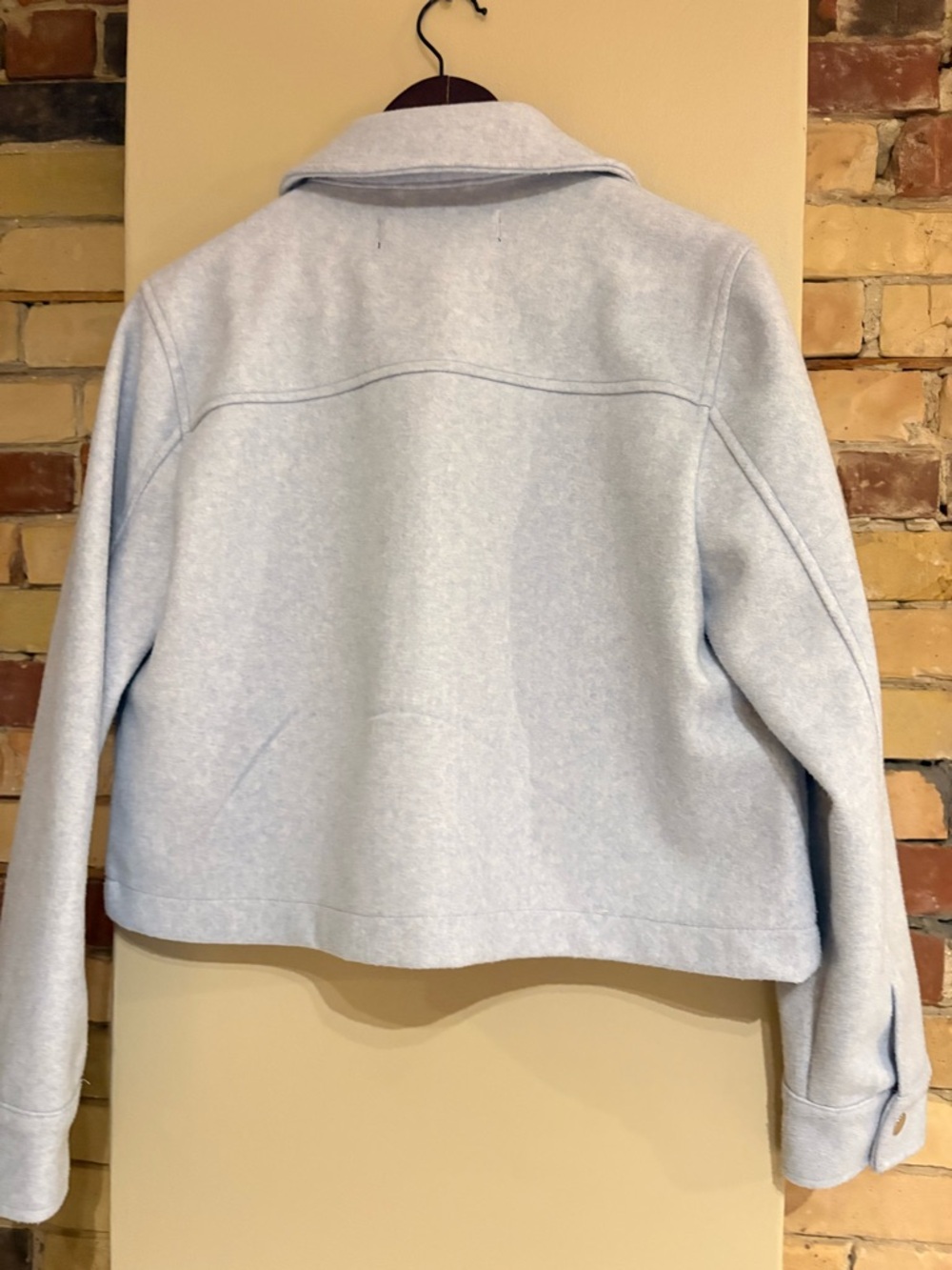 Zara Sky Blue Cropped Soft Jacket - Medium - Picture 4 of 6